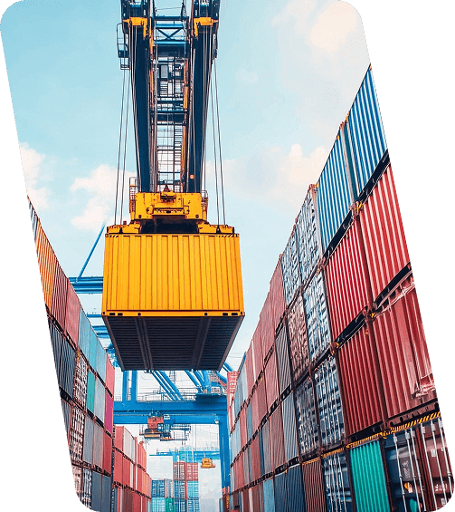 Container yard crane handling containers